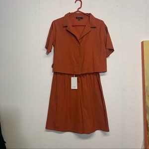 Esmée Burnt Orange 2 Piece Shorts Shirt Set